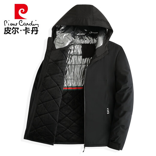 Pierre Cardin [mit warmem Samtschloss warm in Länge] Daddys Winterjacke, winddichtem, windprofessioneller Herrenjacke mittleren Alters 9898 Elfenbeinweiß L empfohlen 90 Jin [Jin gleich 0,5 kg] bis 115 Jin [Jin gleich 0,5 kg]
