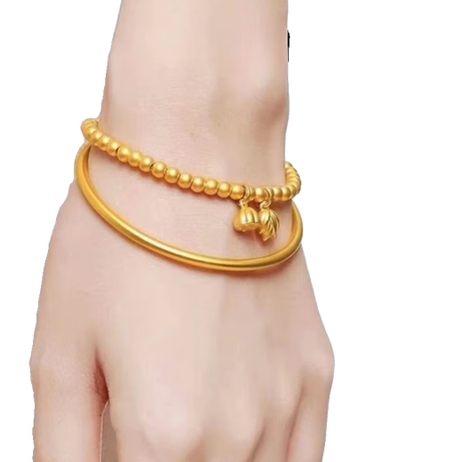 Fat Donglai's same style gold-plated silver bracelet for women, Vietnamese sand gold ancient method inheritance bracelet + two generations of joy bracelet, 4N 40g two-piece set 150-180Jin Jin is equal to 0.5kg (65 circle)