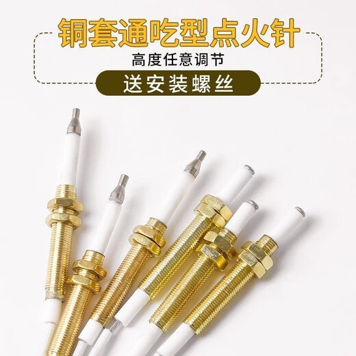通用燃气灶点火针打火器万能带线感应铜针嵌入式煤气灶具配件包邮 通用燃气灶点火针 新款铜套点火针+感应针-买一发二