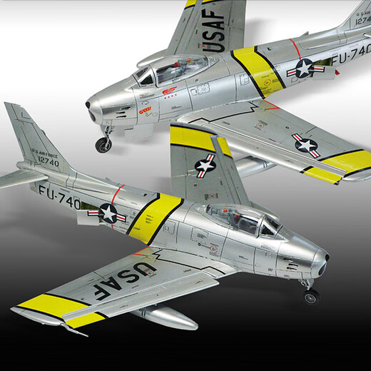 Akademie 1/72 US Fighter Bomber Assembly Armee Simulation Ornamente importiertes Geschenk Modell P-47D/F-86E Kämpfer 12530