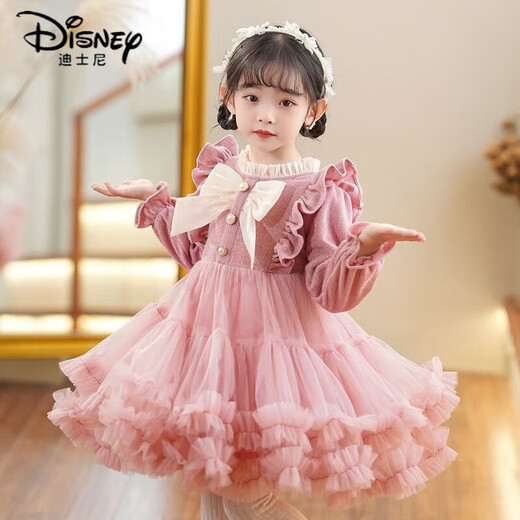 Disney girls dress New Year skirt 2026 new spring and autumn children's tutu skirt little girl red princess skirt winter red high quality 100 recommended height 90-95cm