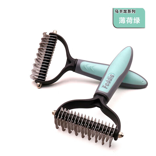Special knotting comb for dogs, dog hair comb, small dog lint removal and floating hair removal comb, pet dog combing, pet knotting comb, green