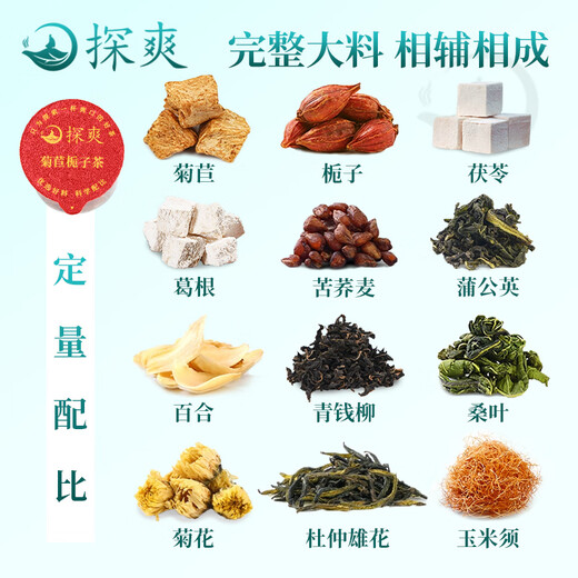Tanshuang Qingqianliu Burdock Wurzel Mais Rasur Mulberry Blatt Tee Cassia Pueraria Wurzel Hanfsamf Hawthorn Lotus Blatt Maulbeerte Tee Bag Chicoriengarten 300 g (30 Dosen)