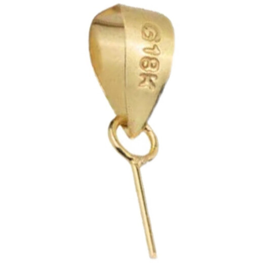 Xuecong 18K gold pendant buckle round oval necklace thickened ring pendant plain gold rose gold gold diy accessories thickened round one (can be worn directly on the chain) 18K dark yellow (10% off for fake ones)