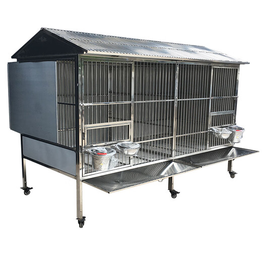 HKML Outdoor Stainless Steel Dog Cage Large Dog Outdoor Rainproof Medium Dog Flush Funnel Toilet Female Dog Cage Three Sided Baffles 110 Styles 110*75*156cm Boutique 202 Full Square Pipe Style - Diameter 10*20mm Fast in 1 Day