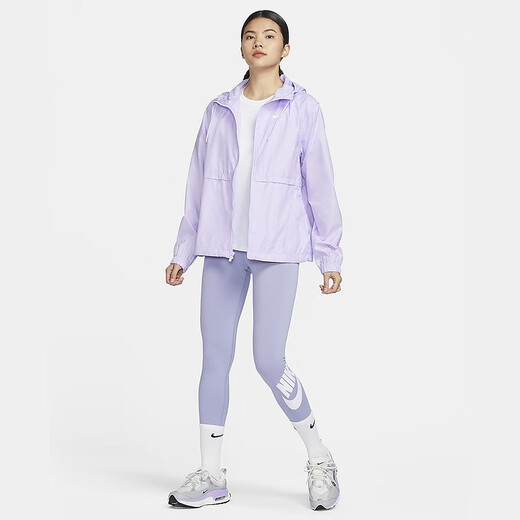 耐克（NIKE）外套女装夏季运动服宽松连帽休闲夹克梭织开衫上衣DM6180 DM6180-511浅紫色 XL