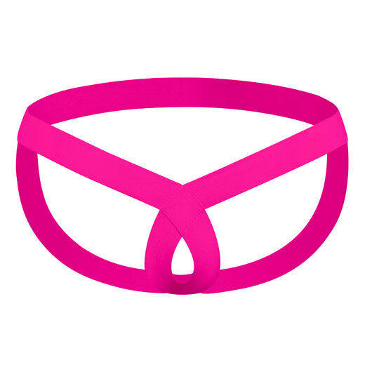 Rope underwear men's self-pleasure underwear, breathable and sexy U-convex sexy double underwear men's underwear passion nightclub DZ12 rose red men's thong underwear sexy ring style M