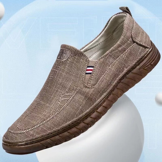 Changxiang Huili old Beijing cloth shoes men's spring and summer breathable casual men's shoes beef tendon sole soft sole driving canvas shoes sports shoes FH-jinzu- 633 camel 40