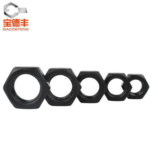 Baodefeng 8.8 Tuerca hexagonal de alto nivel Hexagon GB6172 Capa de tornillo plano Tuerca de diente fina National estándar GB6173 Modelo delgado M24 [5 piezas]