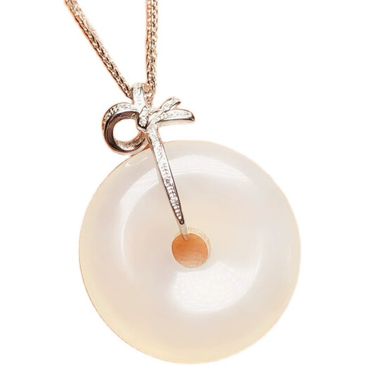 Fat Donglai's same style Ping An buckle head 18k gold buckle clip buckle Buddha Jade Jade Silver buckle necklace connecting head buckle Style 1 white gold