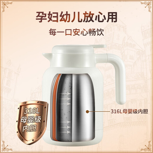 BVGMAV thermal kettle UK household thermal kettle large capacity stainless steel hot water kettle warm water thermal insulation bottle 1.6L