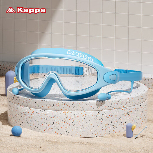 Kappa (kappa) gafas de natación infantiles para niños y niñas de alta definición impermeable y anti-fog de gafas de natación de marco grande entrenamiento de natación profesional gafas de buceo