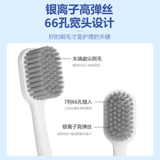 Benoy high-value silver ion wide-head soft-bristled toothbrush for couples home men and women oral care cleaning toothbrush 2 boxes silver ion soft-bristled toothbrush 6 pieces