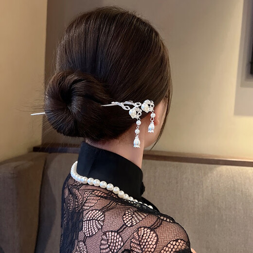 Su Shiliu, ancient style flower tassel hairpin, feminine and high-end Hanfu hairpin, Chinese style hairpin, birthday gift for girlfriend, lily of the valley flower tassel hairpin
