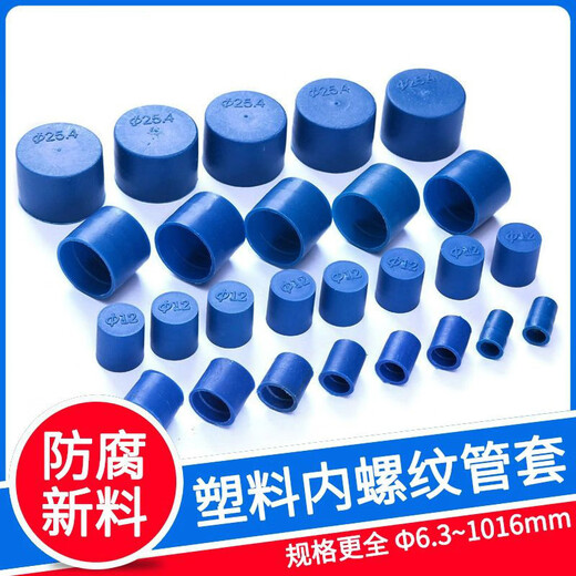 Sanqihu custom-made stainless steel pipe mouth plastic protective sleeve corrosion-resistant dust-proof threaded cap blue rubber plug custom-made thread GT-25010 pcs