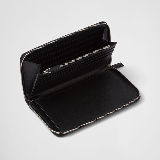 PRADA/Prada [Gift] Men's cowhide leather long wallet wallet black