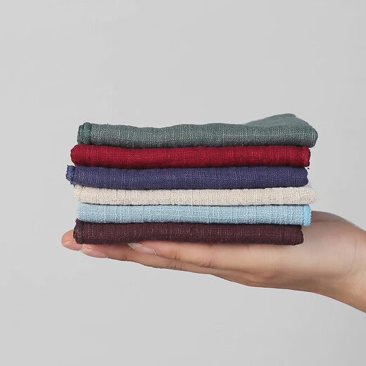 Sweet encounter handmade pure cotton and linen double-layer thickened absorbent tea towel cotton fabric tea rag Japanese Zen tea cloth brown