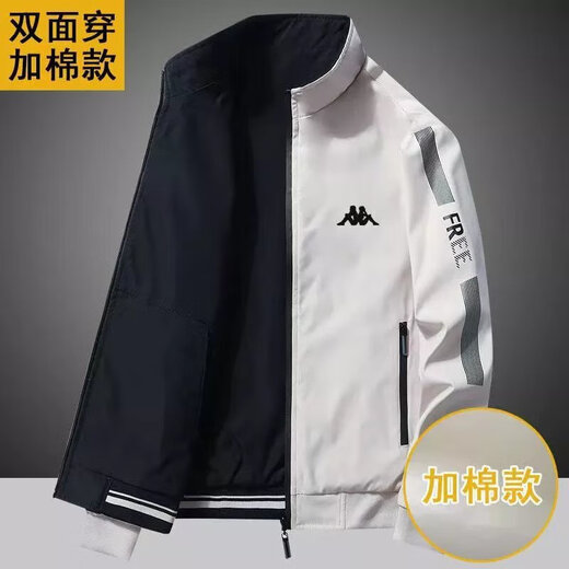 
KAPPA Kappa back-to-back jacket men's autumn and winter plus velvet stand collar casual sports loose trend handsome KP9866 mist blue [added velvet style] 3X suggestions [170-185] Jin [Jin equals 0.5 kg]
