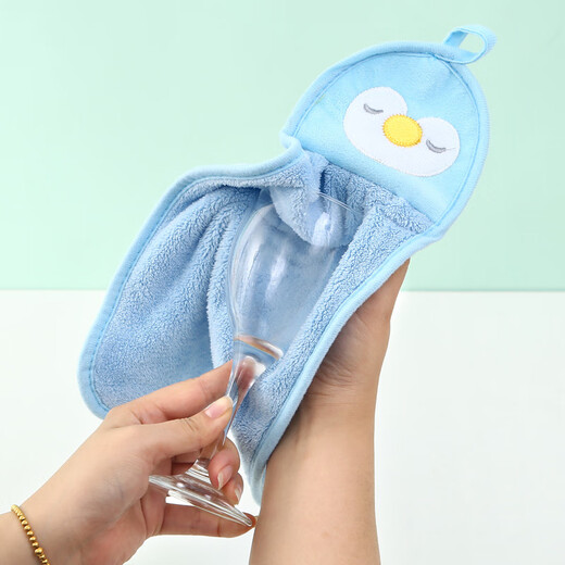 Miaoran rags 22.5*40cm 3 thick absorbent quick-drying hanging hand towels cute cartoon kitchen and bathroom hand towels