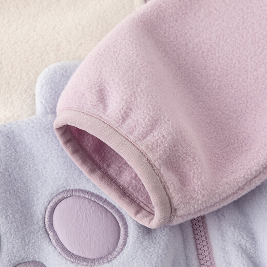 DAVE&BELLA children's polar fleece jacket girls' clothes hooded boys' tops 2025 autumn new children's clothing baby outerwear purple ready stock 100 cm (recommended height 90-100cm)