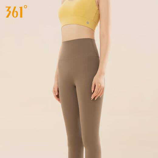 361°瑜伽裤女新款外穿高腰收腹提臀打底裤鲨鱼裤女跑步运动秋季 可可色(689) M
