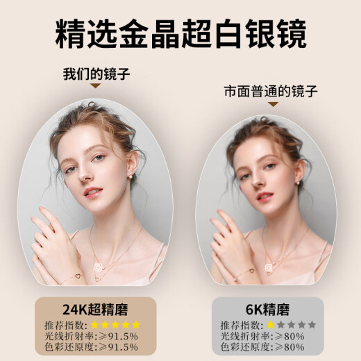 Babuchi Yunduo Make-up Mirror Spezialförmiges LED-Schlafzimmer Schminktisch Spiegel Haken an der Wand montiertem, an der Wand montiertem dekorativem Spiegel intelligent