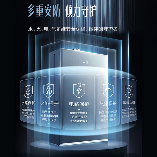 华帝16升燃气热水器水伺服恒温防冻气电双断保护WiFi智控节能 16L i12151-16