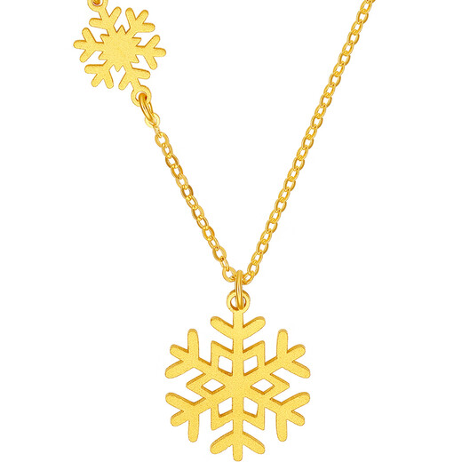 Saturday Fu 5G craft gold necklace romantic fairy snow pure gold pendant priced A0612361 about 3.88g birthday gift