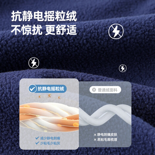 Babudou children's coat autumn and winter new style double-sided polar fleece cardigan for boys, comfortable and warm, fashionable color matching winter clothing for girls, fog blue and navy blue 140