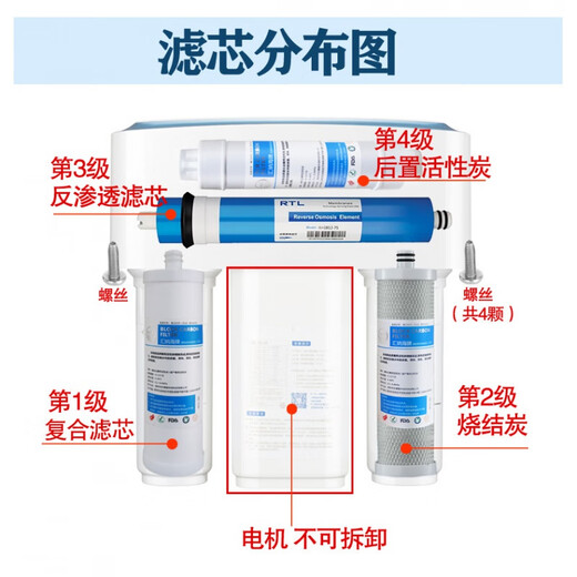 Huinahai convient à l'élément de filtre du purificateur d'eau Qinyuan Général KRT3800 / 2800 / 3980/3820 Ensemble complet de PP Cotton Carbon Freed RO RO KRT-2800/3800/3890 (1, 2 niveaux)