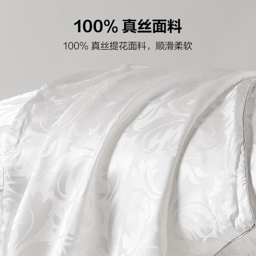 Taihu Snow Silk Pillow Double-sided Silk 100% Silk Filled Pillow Core Softly Resilient Moisture Absorbing and Breathable Single 48*74cm Phoenix Tail Flower-White Silk Filling 3Jin [Jin equals 0.5kg]