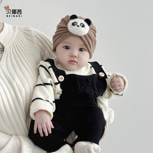 Benasi Baby Hat Autumn and Winter Baby Infant Cute Fetal Hat Men and Women Protective Fontanelle Hat Indian Hat Newborn Autumn Red Panda-Beige 0-15 Months (37-47CM)