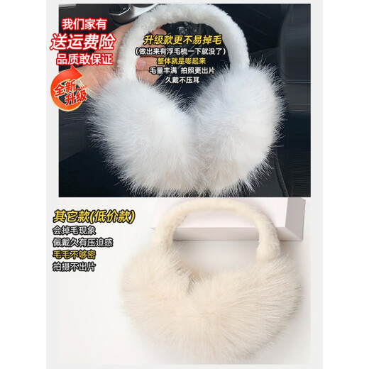 Chuangjingyixuan Nordost-Reise, weiße Plüsch-Ohrenschützer für Damen, Winter, süß, warm, Frostschutzmittel, warme Ohrenschützer, Ohrentaschen, vielseitige Ohrenschützer, dreiteiliges Set, weiße Ohrenschützer + weißer Schal + weiß