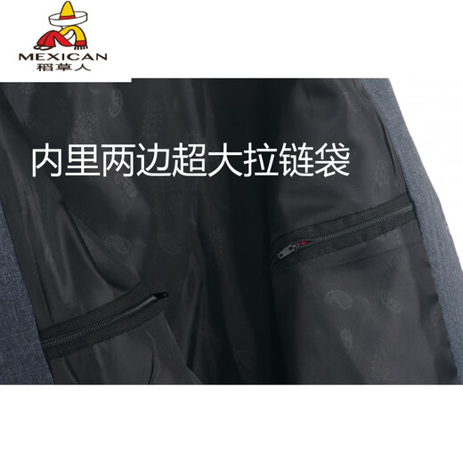 稻草人中老年男士马甲春秋薄款大码修身爸爸装背心中年男装商务休闲马夹 西装马甲-灰色 3XL 56码