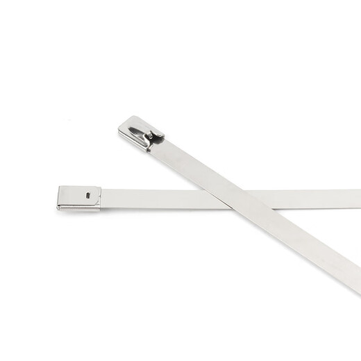 Guwanji 304 stainless steel cable tie self-locking 4.6MM wire bridge metal strap outdoor anti-oxidation marine cable tie 4.6x300mm (20 pieces)
