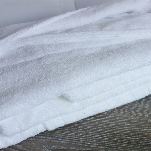 Hilton cotton bathrobe autumn and winter pure cotton nightgown hotel towel material white pure cotton thick hot spring absorbent bathrobe soft all white without hemming XL height 166175CM