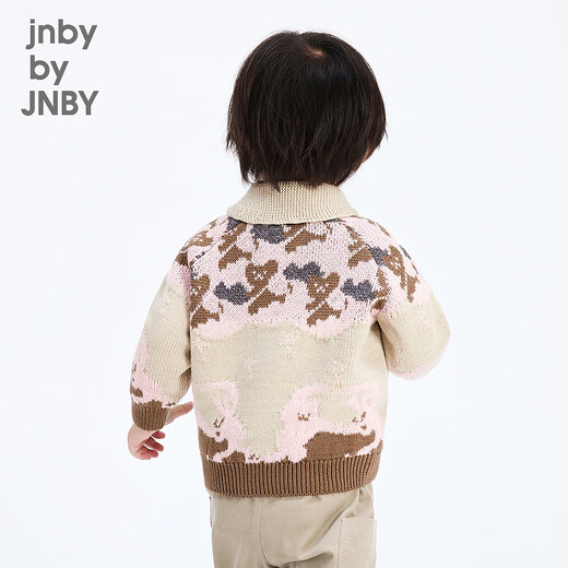
jnby by JNBY [Jiangnan Buddies Baby] Autumn Cardigan Sweater Jacket Retro Pixel Pattern Boy and Female Baby YN8310670 690 Mixed Powder (Batch 1) 100 cm