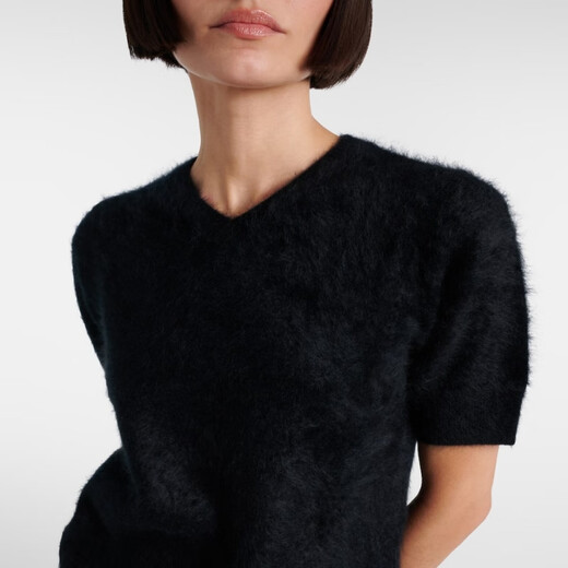 Dorothee Schumacher Frauen flauschiger Luxus -Kaschmirpullover P00975694 Schwarz XS CN 160/84