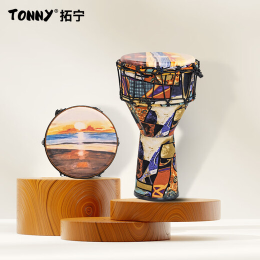 
Tuoning authentic standard 12-inch adult lightweight Lijiang hand drum professional performance-level African drum beginner percussion instrument 12-inch mute dawn + thickened drum bag