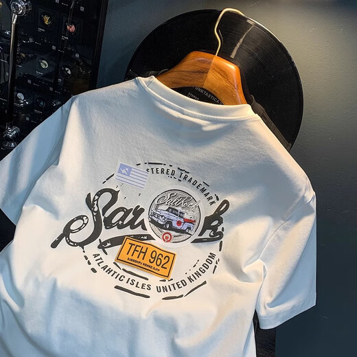 Jeanswest White White Camiseta Summer de hombres 2025 Nuevo camiseta estampada de moda