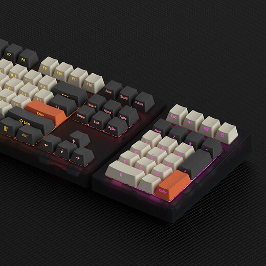 腹灵MK870Pro&MK-Pad 108键黑莓侧刻机械键盘三模黑曜石蓝牙有线无线蓝牙客制化电脑游戏办公 三模黑曜石（含MK-Pad）-大碳侧刻 Box白轴V2