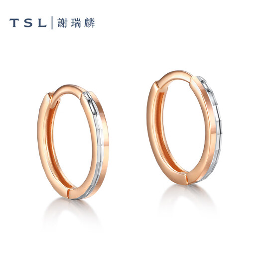 Xie Ruilin (TSL) 18K gold earrings for women, simple and casual geometric earrings pair BE661-BE663 BE662-two-color car flower pricing category