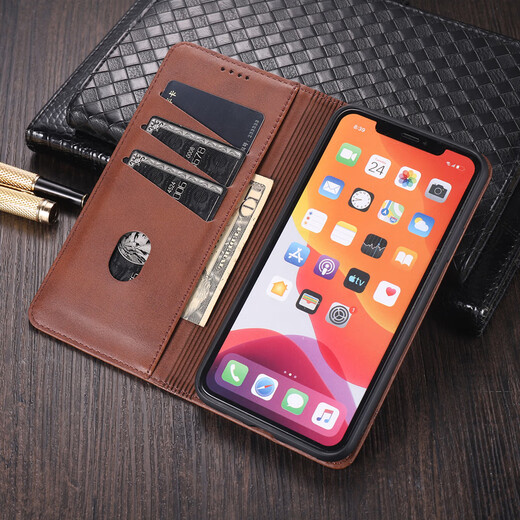 Ju Xiaozhi eignet sich für Huawei Nova11se Mobile Handy Case Flip Leder Case Bon-Al00 Wallet Card Case Full-Pack Anti-Fall-Fall-Weiche Innenhülle Schutzhülle Magnetisch angeschlossen Huawei nova11se [Brown]