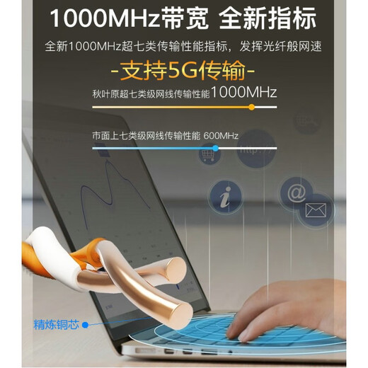 XMSJ七类网线cat7A万兆双屏蔽电脑超7类八类电信级工程5G网络 七类灰色qs6172A 305m 0m㎡