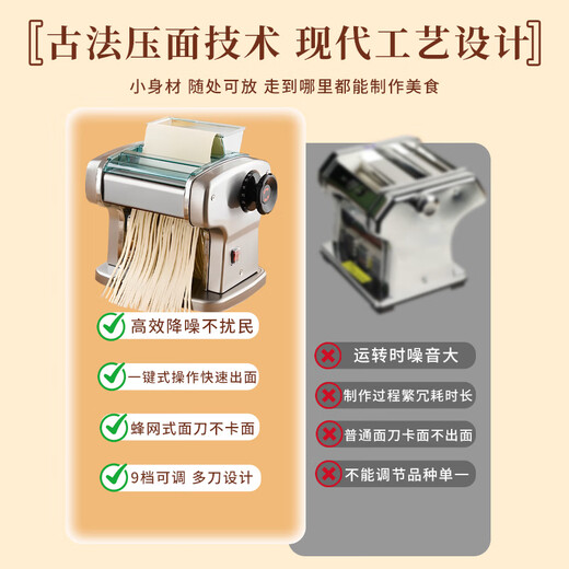 Baihaojia electric noodle press fully automatic noodle machine household stainless steel noodle making machine noodle cutting machine commercial small dumpling skin wonton skin rolling stainless steel one-cut type [dough skin + 4mm flat surface] thickened copper wire/upgrade nine-speed adjustable