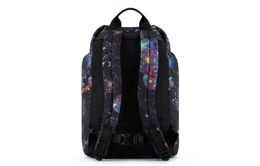 阿玛尼（Emporio Armani）星空印花大容量抽带开合 涤纶 背包双肩包 男款 黑色 黑色