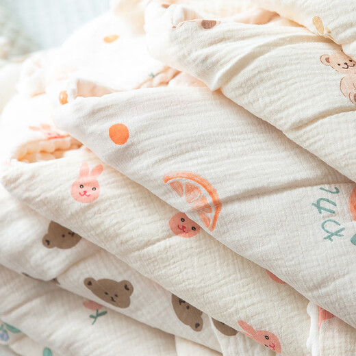 Racon100*100cm newborn baby blanket newborn blanket pure cotton autumn and winter anti-jump delivery room thickened swaddle Hug Bear-100*100cm 620g recommended 5-15 thickened