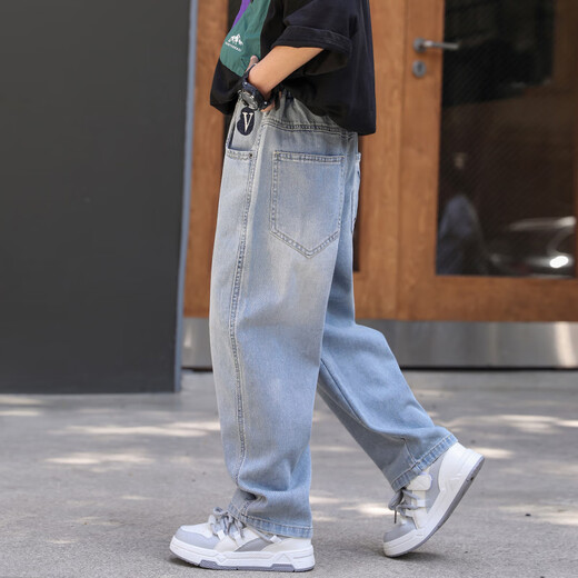 Dream Bonnie Boys Summer Thin Thin Jeans Medium Большие детские брюки 2025 Новые летние детские прямые брюки.
