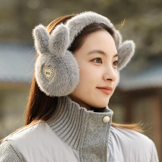 Tasse d'oreille de lapin en peluche pliable pour les femmes en hiver de protection de l'oreille blanche Couverture de protection d'oreille épaissie oreille oreille chaude oreille couverture de kaki poilu