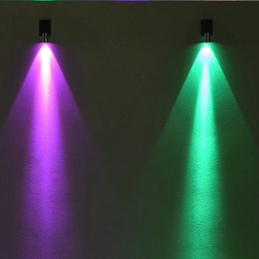 Yilin LED wall lamp bedroom bedside aisle corridor light up and down club ktv hotel decoration background wall colorful remote control 2W double-head warm light high-brightness model
